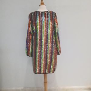 New Multi Colored Sequin Dress...Eva Mendes..L